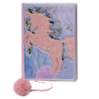 Блокнот А5/80арк "WB" /5186/ "Єдиноріг" хутро+лаз.апл. з блискітками (1/100)