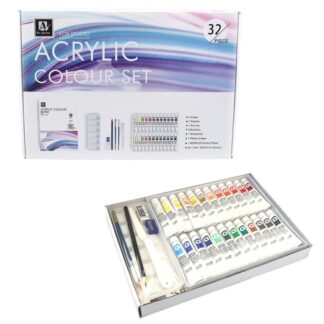 Набір акрилових фарб "Art Nation" /A32/ ACRYLIC 32шт (24кол.*12мл+1гумк+1паліт+1олів+2пензлі+1чинка+1п) (1/12)