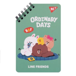 Блокнот 95х145/60  подвійна спіраль "YES" /151757/ "Line Friends" Ordinary days (1/30/60)