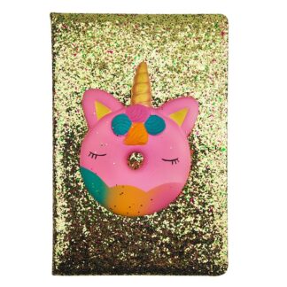 Блокнот А5/80арк. "WB" /5149/ з глітером, з сквішем Донат Єдиноріг