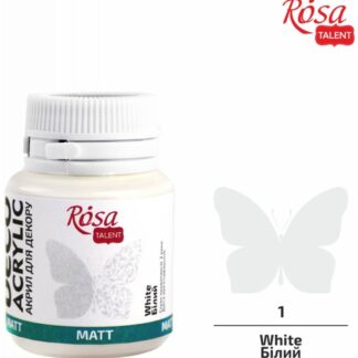 АКРИЛ для декору "ROSA TALENT" /01/ Білий, матовий, 20мл