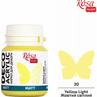 АКРИЛ для декору "ROSA TALENT" /20030/ Жовтий світлий, матовий, 20мл