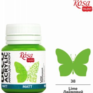АКРИЛ для декору "ROSA TALENT" /38/ Лаймовий, матовий, 20мл (1/140)