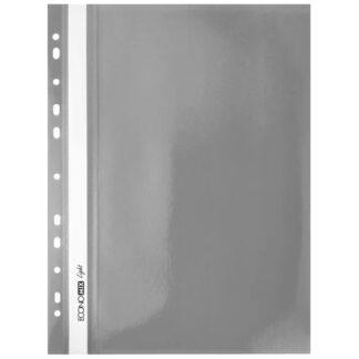 Швидкозшивач пл. евро перф."Еconomix Light" /Е38504-10/ А4 сірий, глянець, 90/110 мкм (10/300)