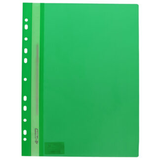 Швидкозшивач пл. європерф. А4 "4OFFICE" /4-240-04/ Зелений, глянець (10/240)