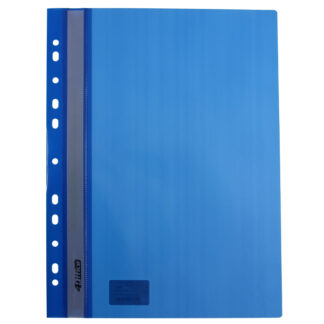 Швидкозшивач пл. європерф. А4 "4OFFICE" /4-240-08/ Синій, глянець (10/240)