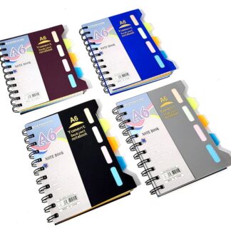 Блокнот А6/108арк /144013/ SH-YBTK-50120-4, # на спіралі, пластик обкл., з 3 розділ. (1/240)