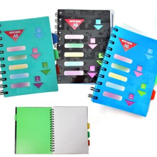 Блокнот А6/108арк /144014/ 5009, # на спіралі, пластик обкл., з 3 розділ. (1/240)