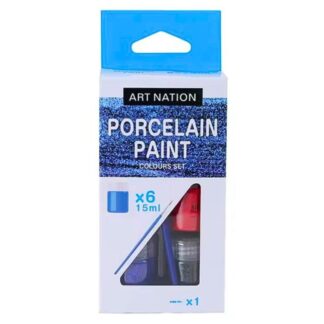 Набір фарб для порцелянових виробів "Art Nation" /PC0615/ 6 кол.*15мл +1пензлик (1/12)