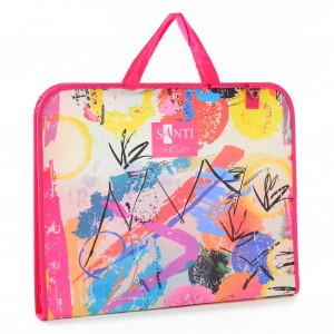 Папка-портфель на блиск. А3 "Santi" /491532/ "Brush" з ткан. ручк. (1/12/48)