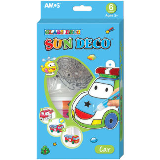 Набір вітражних фарб "Amos" /SD10P6-C/ Sun Deco "Машина" 6кол.*10,5 мл+6 брелків (1/12)