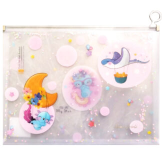 Папка з бігунком А4+ "Bourgeois" /ПП103/4/ 180мкн, диз. P0123 рухомі блискітки в середині (10/200)