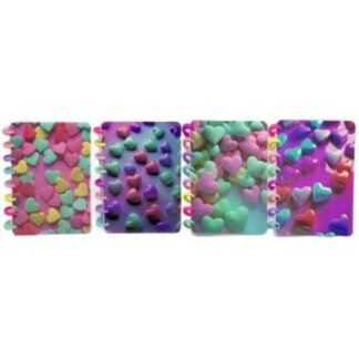 Блокнот А5/100арк /127-PP/ спіраль ПВХ "Сердечки об'ємні" #, мікс (1/60/120)