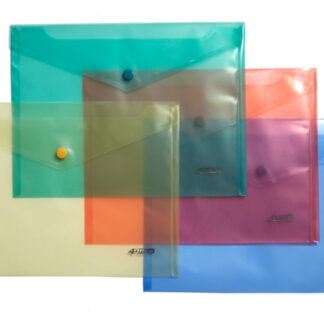 Папка-конверт на кнопці В5 "4OFFICE" /4-205/ прозор./18*26/ (12/900)