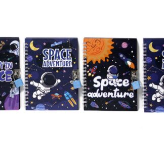 Блокнот 13*18см/45арк "WB" /S32K-022/ на замку, з глітером, спіраль "Космос" (1/12)