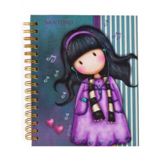 Блокнот А6/64 # "YES" /151557/ 7БЦ "Santoro Little song" подв.спіраль, Уф-виб + глітер (3/60)