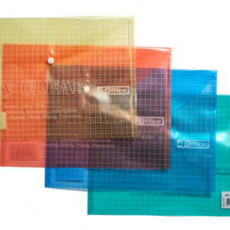 Папка-конверт на кнопці А4 "4OFFICE" /4-203/ прозор. (12/300)