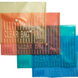 Папка-конверт на кнопці А4 "4OFFICE" /4-206/ прозор., круглий клап (12/600)