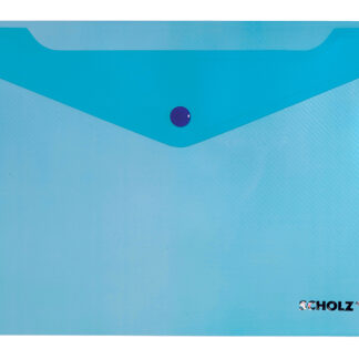 Папка-конверт на кнопці А4 "SCHOLZ" /03500/ проз. Синя (12/240)