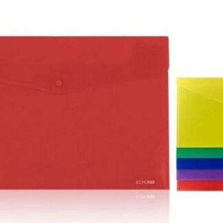 Папка-конверт на кнопці А4 "ECONOMIX" /E31301/ прозора, глянець, мікс (12/120)