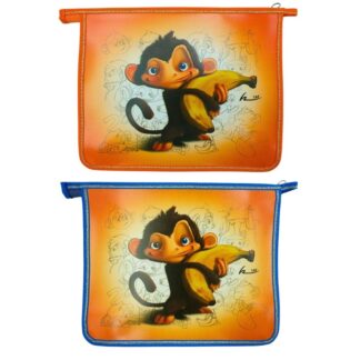 Папка для зошитів на блискавці А5 "Полімер" /460416/ "Мавпочка", мікс (20)