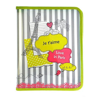 Папка для зошитів на блискавці А5 "Полімер" /460619/ "Паризькі мотиви" (розгорн.) (40)