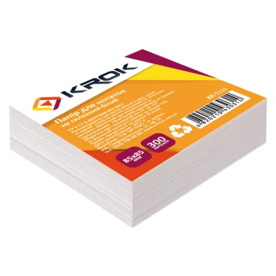 Блок білий Не клеєн. Krok 85*85мм 300арк. 55г/м2 KR-1111