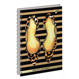 Блокнот B5/120 # спіраль "YES" /681572/ "Pretty Women" Крафт, білила + фольга зол. (3/30)