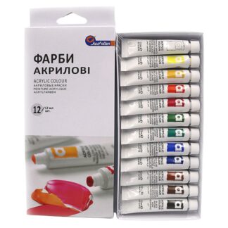 Набір акрилових фарб "JO" /EA1212C-3/ЕА1212/ "Basics" 12кол.*12мл, Plastic-tub (1/6/48)