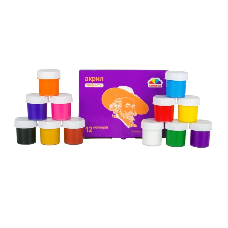 Набір акрилових фарб "ГАММА'UA" /400504/ "Творчість" 12*20мл матові