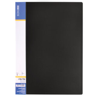 Папка з притиском "ECONOMIX" /Е31202-01/ СLIP B +2кишені. чорна  (20/120)
