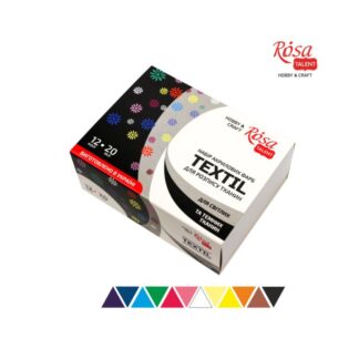 Набір акрилових фарб для тканин "ROSA TALENT" /134122/ 12*20мл (1/12/24)