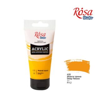 АКРИЛ для декору "ROSA Studio" /410/ Жовта темна, 75 мл (1/3)