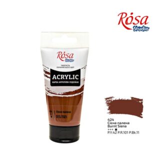 АКРИЛ для декору "ROSA Studio" /424/ Сієна палена, 75 мл (1/3)