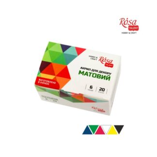 Набір акрилових фарб "ROSA TALENT" /90747127/ матовий, 6 кол.*20 мл (1/12)