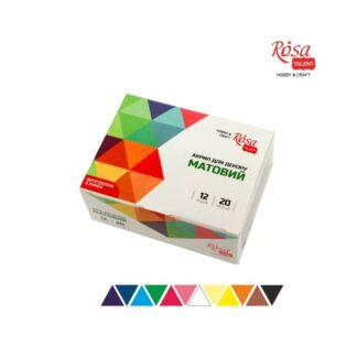 Набір акрилових фарб "ROSA TALENT" /90747129/ матовий, 12 кол.*20 мл (1/12)