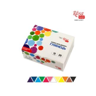Набір акрилових фарб "ROSA TALENT" /90747258/ глянцевий, 12 кол.*20мл (1/12)