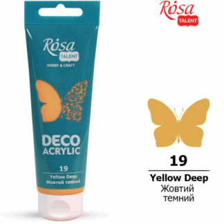 АКРИЛ для декору "ROSA TALENT" /19/ Жовтий темний, матовий 75 мл (1/4)