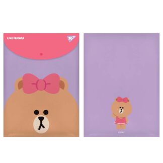 Папка-конверт на кнопці А4 "Yes" /492076/ "Line Friends" вертикальна (1/12/60/120)