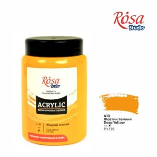 АКРИЛ для декору "ROSA Studio" /410/ Жовта темна, 400 мл (1/6)