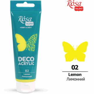 АКРИЛ для декору "ROSA TALENT" /02/ Лимонний, матовий 75 мл (1/4)