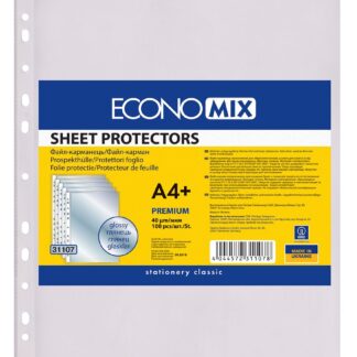 Файл гл. А4+ 40мкм. "Economix" /E31107/ глянець, 100шт/упак (1/20)