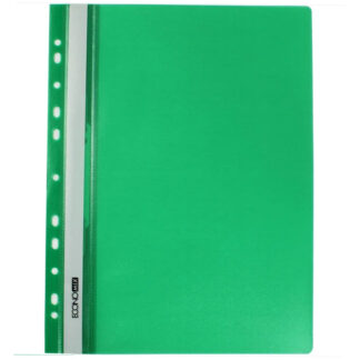 Швидкозшивач пл. евро перф. "Еconomix" /Е31508-04/ А4 зелений, фактура помаранч,120/160 мкм (10)