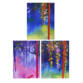 Блокнот на гумці  /A6-094-2/ "Дерево що цвіте" 10 х14,5см, 96арк.,мікс3.  (1/24)