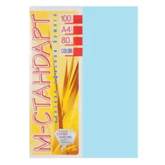 Папір кольоровий "М-Стандарт" A4 паст. (80г) Блакитна /180-OBL70/ (100арк)