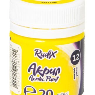 АКРИЛ для декору "RUDIX" /850112/ матовий Жовтий , 20 мл (1/12/24)