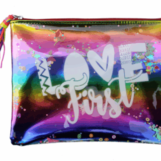 Папка шкільна на блискавці А5 "Bourgeois" /WB-2054/ "Райдужна2" м'яка, 1 відд., ПУ, 21х15 см (1/120)