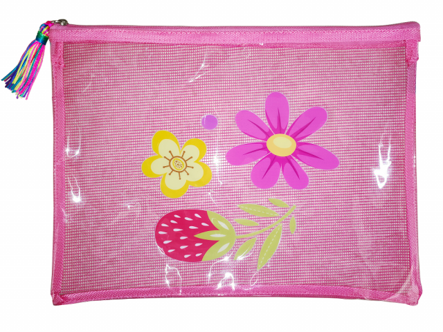 Папка шкільна на блискавці А4 "Bourgeois" /WB-2122/ "Рожева2" м'яка, 1 відд., ПУ (1/60)