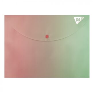 Папка-конверт на кнопці А4 "Yes" /492291/ "Fusion", рожево-зелена (1/12/150)