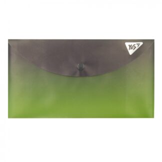 Папка-конверт на кнопці А6 "Yes" /492296/ "Fusion", сіро-зелена (10/200)